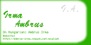 irma ambrus business card